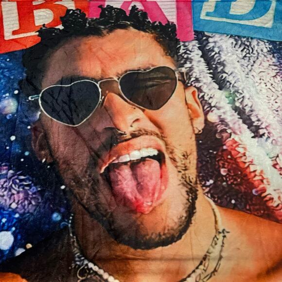 Bad Bunny Soft Throw Blanket 50" x 40" - Picture 3 of 5